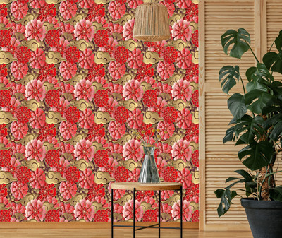 ASA PRINT SOLUTION Floral & Botanical Multicolor Wallpaper(228 cm x 40 cm)