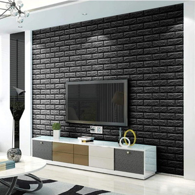 BDM Embossed Decorative Black Wallpaper(L x W: 70 cm x 77 cm)