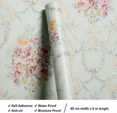 FOKRIM Vinyl Decorative Multicolor Wallpaper(L x W: 300 cm x 45 cm)