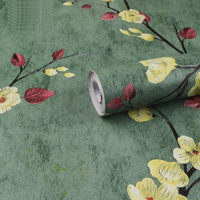 NOOREV ART Abstract Green Wallpaper(250 cm x 40 cm, Pack of 2)