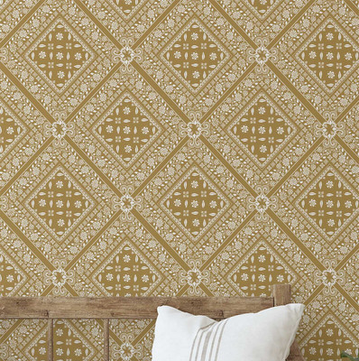 S4Sassy Vinyl Decorative Yellow Wallpaper(L x W: 609 cm x 63 cm)