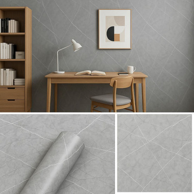 laheri Foils Abstract Grey Wallpaper(L x W: 60 cm x 200 cm)
