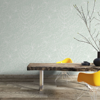 Guru Production Vinyl Decorative Green Wallpaper(L x W: 1000 cm x 45 cm)