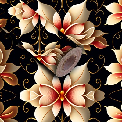 BPDESIGNSOLUTION Floral & Botanical Multicolor Wallpaper(41 cm x 153 cm)