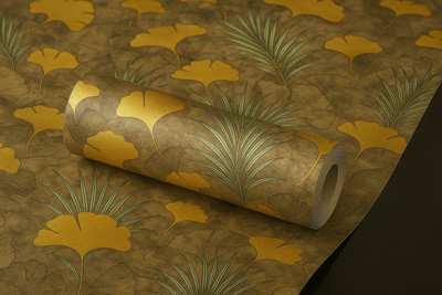 Dhavaj enterprise PVC Abstract Gold Wallpaper(L x W: 1000 cm x 45 cm)