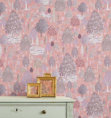 S4Sassy Vinyl Nature Pink Wallpaper(L x W: 304 cm x 63 cm)