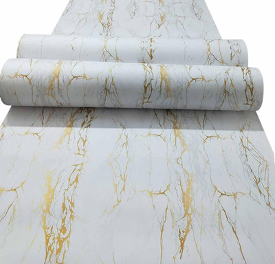 Wisdom Vinyl Decorative White Wallpaper(L x W: 60 cm x 127 cm)