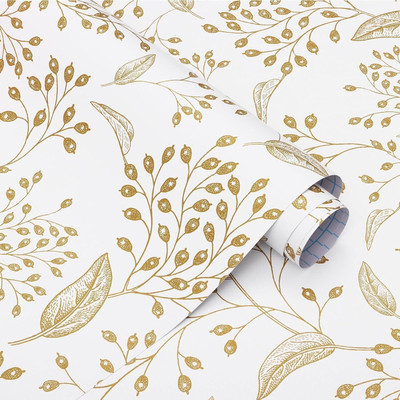 FOKRIM Vinyl Decorative White Wallpaper(L x W: 300 cm x 45 cm)