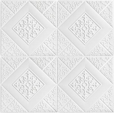 Ingorala Embossed Abstract White Wallpaper(L x W: 70 cm x 77 cm)