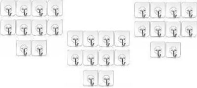 Dreamshop Pack of 30 Self Adhesive Wall Hooks,Heavy Duty Sticky Hooks Hook 30(Pack of 30)