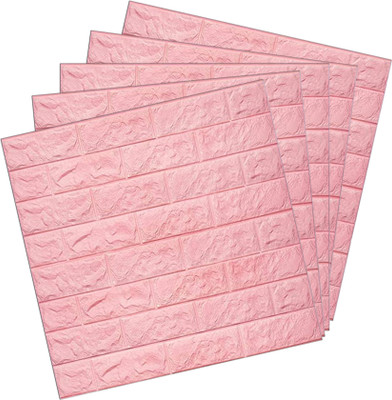Onbet Embossed Abstract Pink Wallpaper(L x W: 77 cm x 70 cm, Pack of 5)