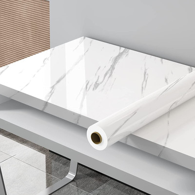 Onbet 200 cm Self Adhesive Glossy Marble Foil Waterproof Sticker For Kitchen And Home Self Adhesive Sticker(Pack of 1)