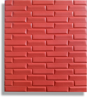 Ansari Decor Embossed Decorative Red Wallpaper(L x W: 77 cm x 70 cm, Pack of 5)