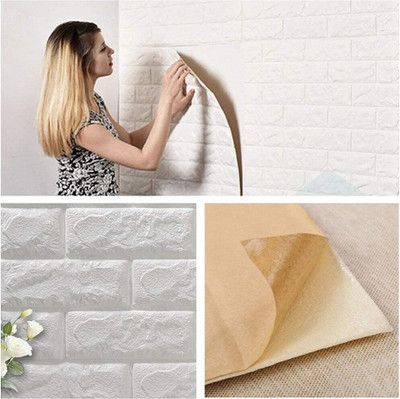 BDM Vinyl Abstract White Wallpaper(L x W: 70 cm x 77 cm)