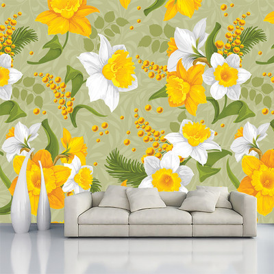 HD PRINT HOUSE Vinyl Floral & Botanical Multicolor Wallpaper(L x W: 245 cm x 40 cm, Pack of 5)