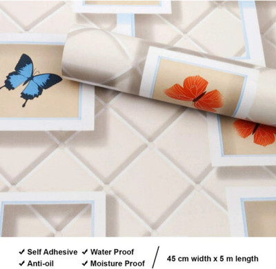 Jas Enterprise Vinyl Architecture Blue Wallpaper(L x W: 500 cm x 45 cm, Pack of 3)