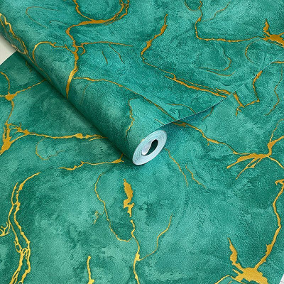 AURORA SHOPPE Vinyl Abstract Green, Gold Wallpaper(L x W: 1000 cm x 45 cm)