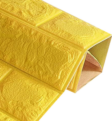 BDM Embossed Decorative Yellow Wallpaper(L x W: 70 cm x 77 cm)