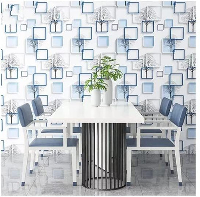 Sunavi Vinyl Decorative Blue Wallpaper(L x W: 500 cm x 45 cm)
