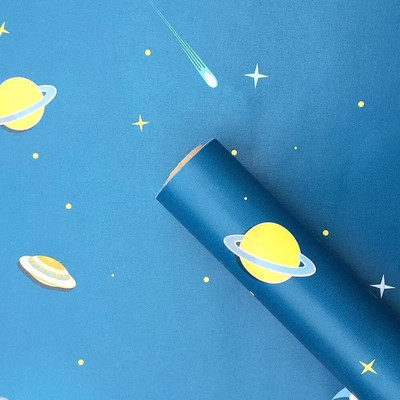 HOMEMATES Sci-fi Blue Wallpaper(304.8 cm x 45.72 cm, Pack of 3)
