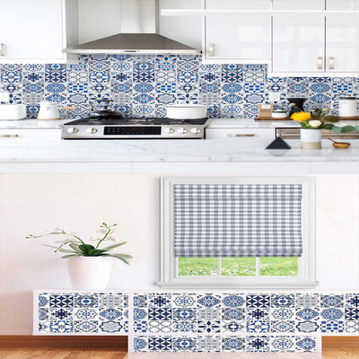 SOJITRA EXPORT Vinyl Abstract Blue Wallpaper(L x W: 200 cm x 60 cm)