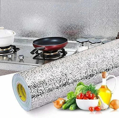 Coozico Vinyl Decorative Silver Wallpaper(L x W: 60 cm x 45 cm)