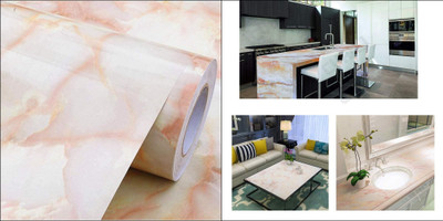 HIRUSH ENTERPRISE Foils Abstract Pink Wallpaper(L x W: 60 cm x 200 cm)