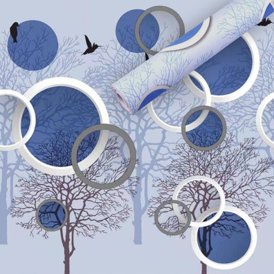 Guru Production Vinyl Classics Blue Wallpaper(L x W: 127 cm x 40 cm, Pack of 3)