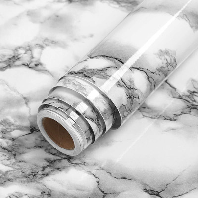 Purvaa Collection Abstract White, Grey Wallpaper(200 cm x 60 cm)