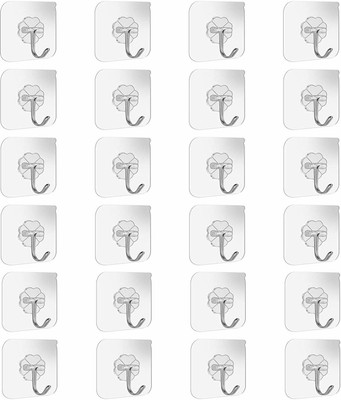 BudheWorld Adhesive Wall Hooks for Nail Free Strong Stainless Steel Grip PINX25.25 Swivel Hook 25(Pack of 1)