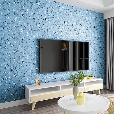 LIJONIMPEX Vinyl Classics Blue Wallpaper(L x W: 300 cm x 45 cm, Pack of 5)