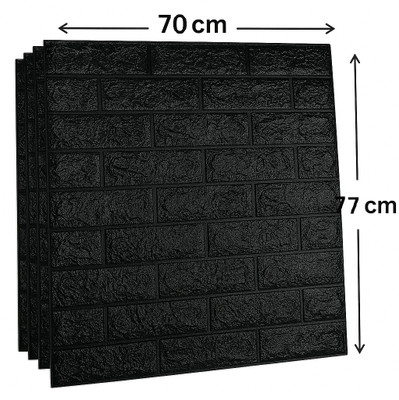 Karmanic Embossed Architecture Black Wallpaper(L x W: 77 cm x 70 cm, Pack of 10)
