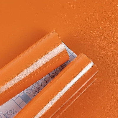 PAVI Vinyl Abstract Orange Wallpaper(L x W: 33 cm x 121 cm)