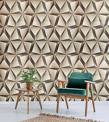 Uratech Vinyl Abstract Beige Wallpaper(L x W: 500 cm x 45 cm)