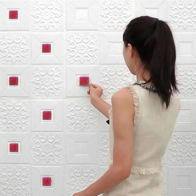 BDM Vinyl Abstract White, Red Wallpaper(L x W: 70 cm x 77 cm)