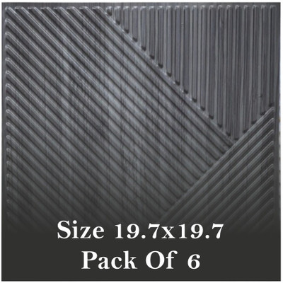 CW Vinyl Decorative Grey Wallpaper(L x W: 70 cm x 72 cm, Pack of 6)