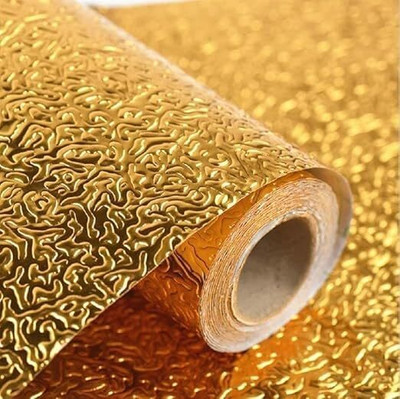ruhi creation Vinyl Abstract Gold Wallpaper(L x W: 200 cm x 60 cm)