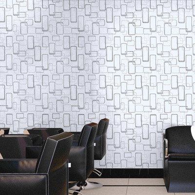 PRINIX Decor Vinyl Abstract White, Grey Wallpaper(L x W: 1000 cm x 45 cm)
