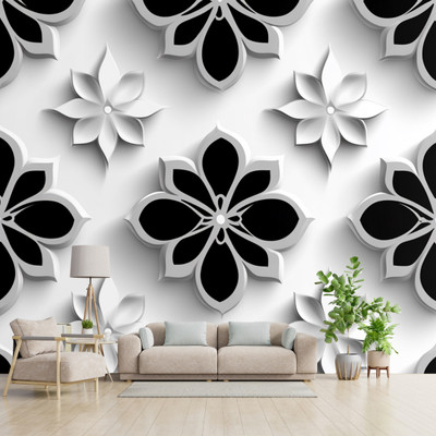 interawalldecor Vinyl Abstract Multicolor, Grey, White Wallpaper(L x W: 40 cm x 100 cm)