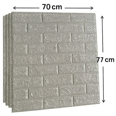 Karmanic Embossed Architecture Grey Wallpaper(L x W: 77 cm x 70 cm, Pack of 5)