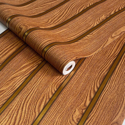 AURORA SHOPPE Vinyl Abstract Brown, Gold Wallpaper(L x W: 1000 cm x 45 cm)