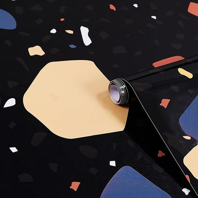 Sunavi Vinyl Decorative Black Wallpaper(L x W: 200 cm x 60 cm)