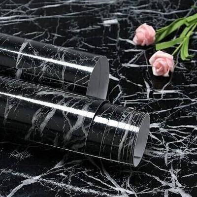 UKR SALES Vinyl Classics Black Wallpaper(L x W: 60 cm x 200 cm)