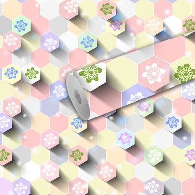 B N PRINT Abstract Multicolor Wallpaper(244 cm x 40 cm)