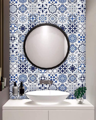 Sunavi Vinyl Decorative Blue Wallpaper(L x W: 200 cm x 60 cm)