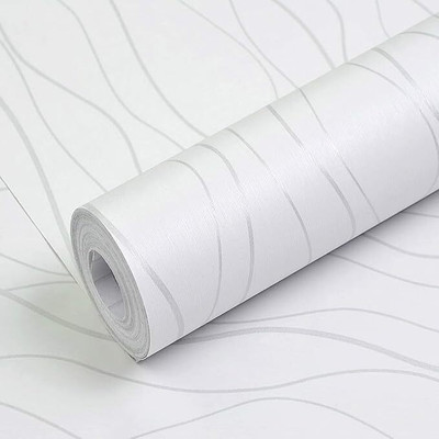 FLOSTRAIN Abstract White Wallpaper(1000 cm x 45 cm)