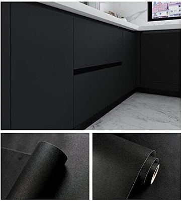 WELLSHIP Vinyl Abstract Black Wallpaper(L x W: 200.66 cm x 60 cm)