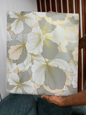 Dhavaj enterprise PVC Abstract Grey, White Wallpaper(L x W: 500 cm x 45 cm)