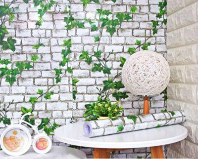 Guru Production Vinyl Decorative Green Wallpaper(L x W: 1000 cm x 45 cm)