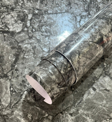 Wallmate Vinyl Decorative Grey Wallpaper(L x W: 30 cm x 152 cm)